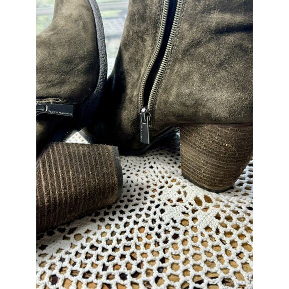 Vince Camuto Ladies Brown Leather Suede Fringe Tassel Bootie Size 8.5 Wide 787 - Picture 6 of 10